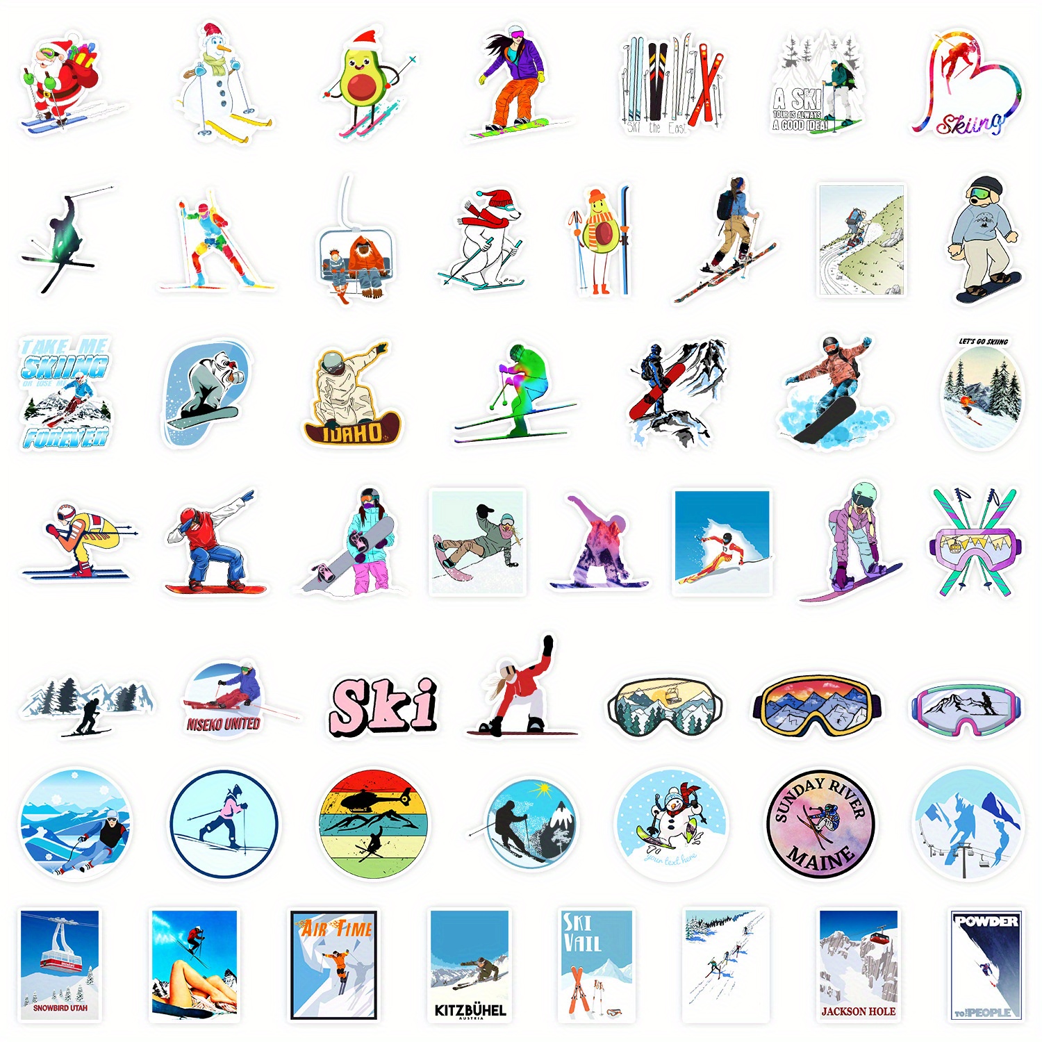 Snowboarding Ski Stickers Cool Room Diy Waterproof - Temu