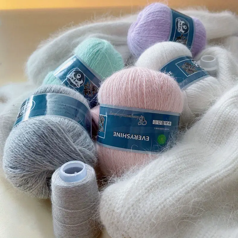 2pcs Cashmere Imitation Mink Fur Yarn For Hand Knitting Velvet Long Plush  Wool Crochet Yarn For Fall Winter Warm Luxury Needlework DIY Knit Hand-Knitt