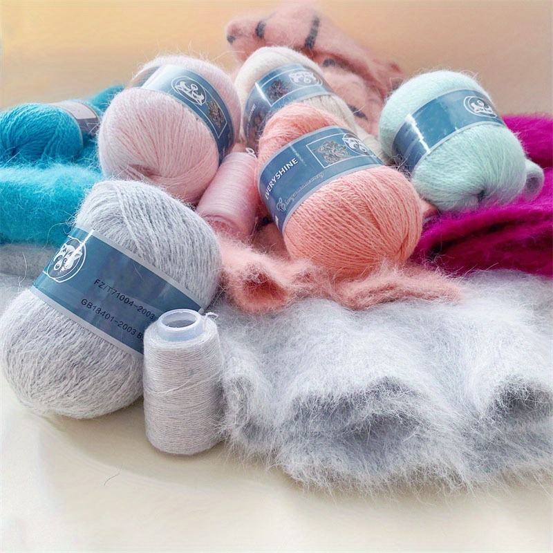 2pcs Cashmere Imitation Mink Fur Yarn Hand Knitting Velvet Long