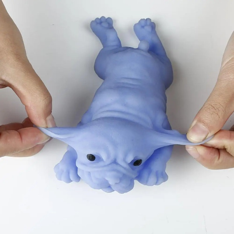 Soft Realistic Silicone Bulldog Stress Relieve Squeezing Toy