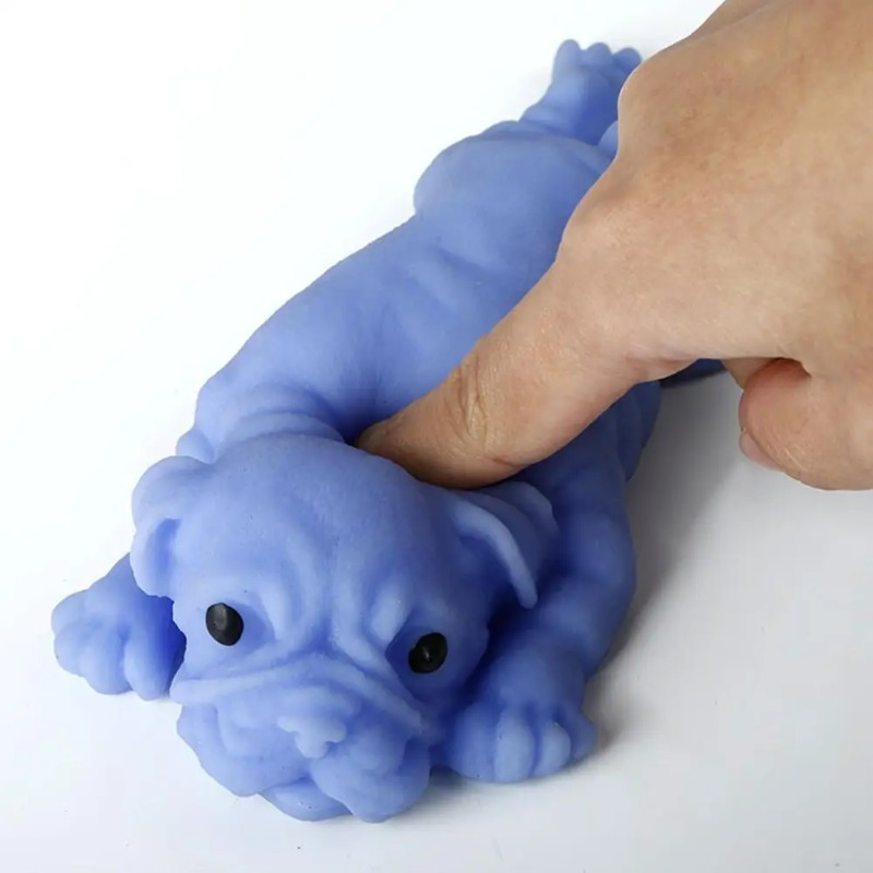 Soft Realistic Silicone Bulldog Stress Relieve Squeezing Toy