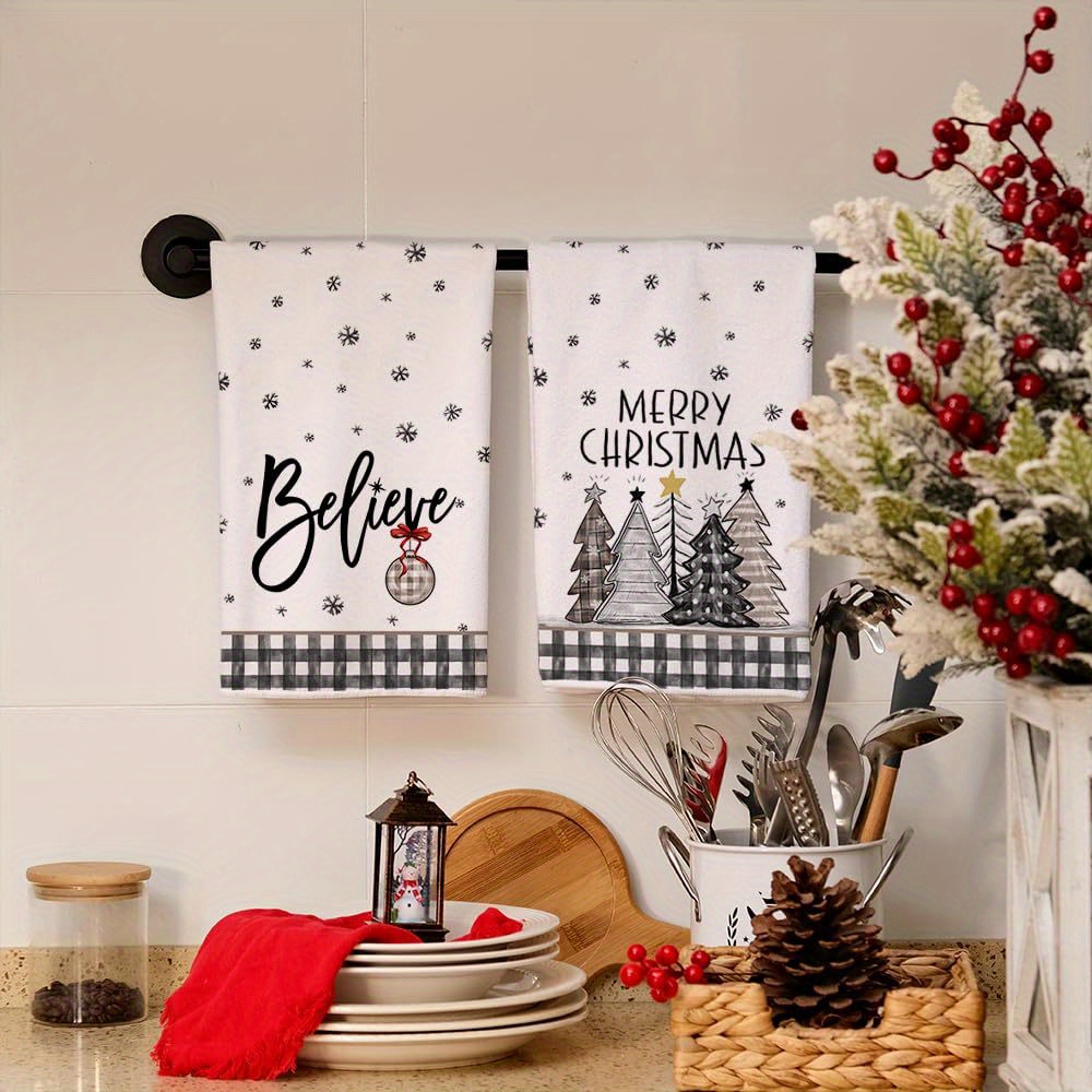 Farmhouse Christmas Tea Towels Set of 3