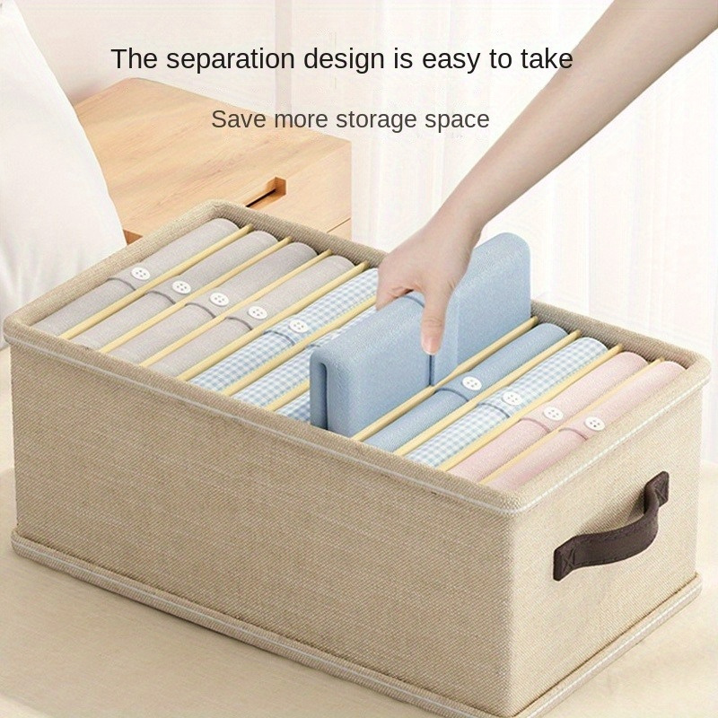 Storage Box Space Saving Folding Washable Separation Grids PP Closet  Organizers For pants jeans shirt clothes Drawer Organizers