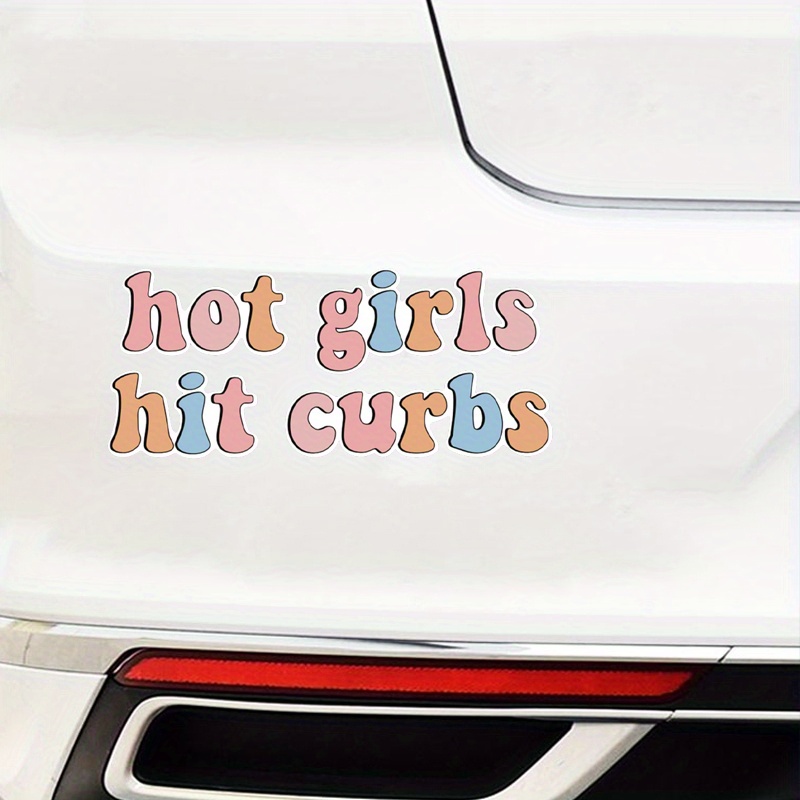 Funny Car Stickers Hot Girls Hit Curbs Bumper Sticker Vinyl - Temu
