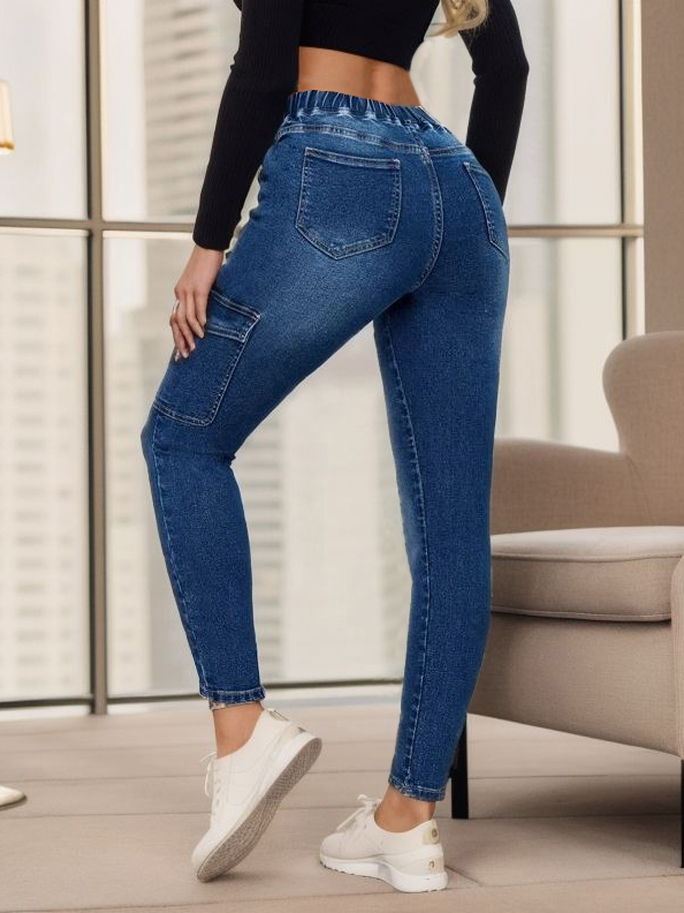2023 Fashion New Spring Women Jeans Denim Cargo Trousers Slim Stretch  Ripped Cotton Pants - China Denim Slim Jeans and Tight Trousers price