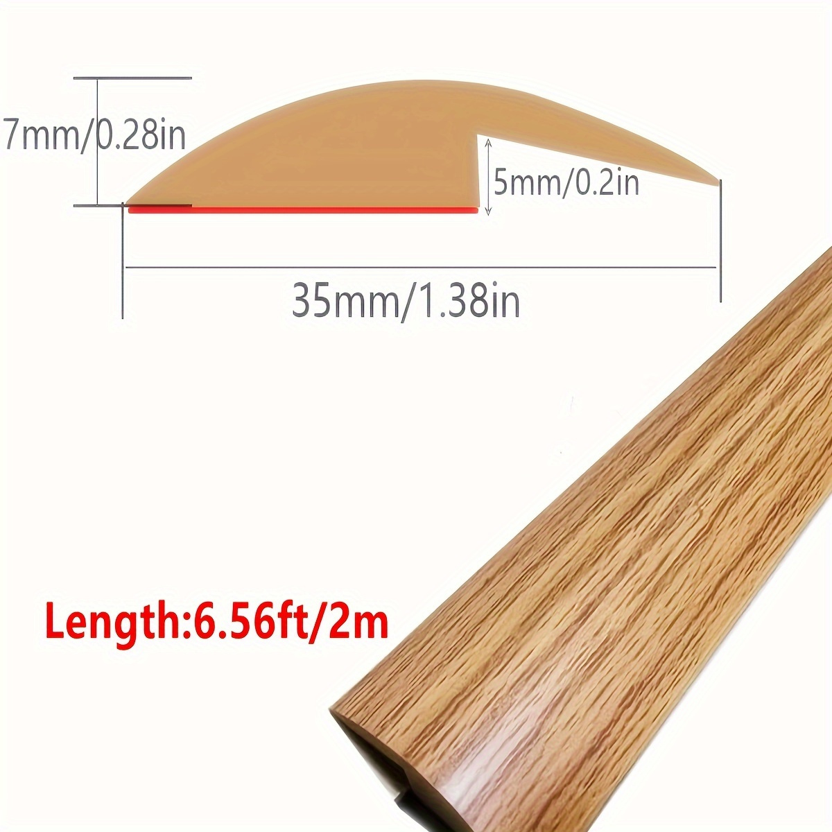 Carpet Edging Trim Strip Self Adhesive, PVC Floor Transition Strip for Wood  to Carpet, Edge Safety Protector, Home Office School Shop (Color : Brown