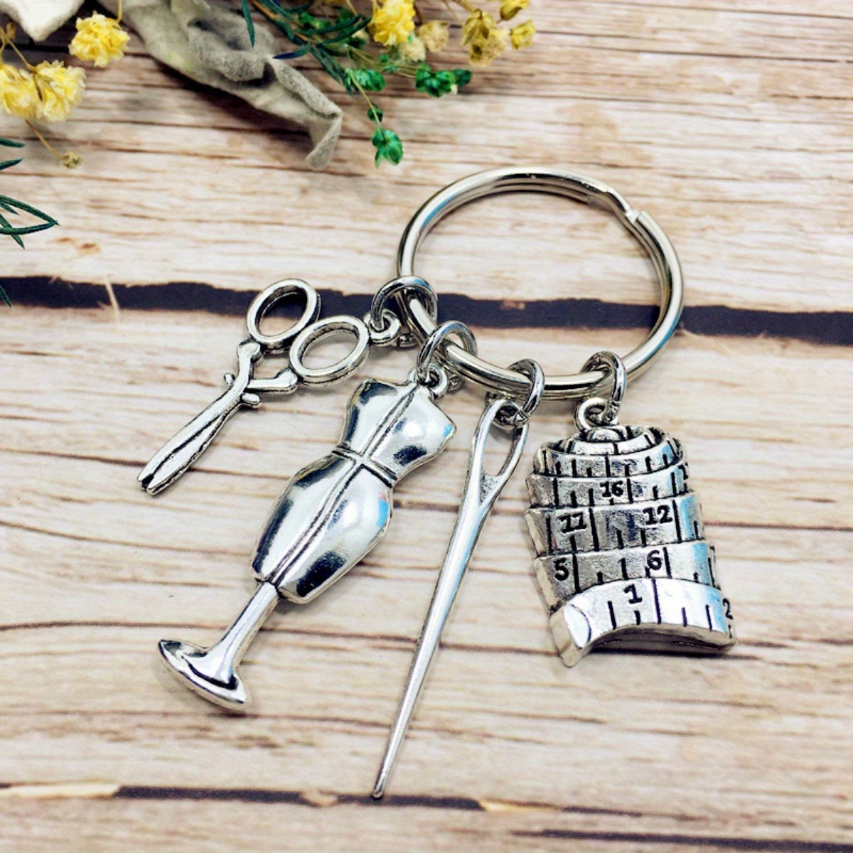 Silvery Sewing Machine Scissors Shape Keychain Pendant Bag - Temu