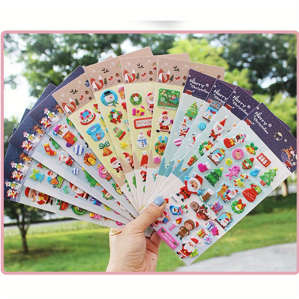 Christmas Puffy Stickers for Kids, 302Pcs Cute Christmas 3D Stickers for  Scrapbooking DIY Phone Diary, Including Santa Claus, Christmas Tree,  Snowman