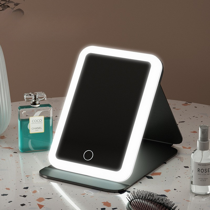 Rechargeable LED Vanity Mirror Folding Makeup Mirror Light - Temu Chile