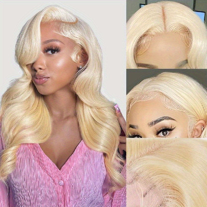 HOTLOVE 613 Wear and Go Glueless Wig Precut Lace Blonde 4x4 Closure Wigs  Human Hair Pre Plucked HD Transparent Lace 180% Density Body Wave Lace  Front