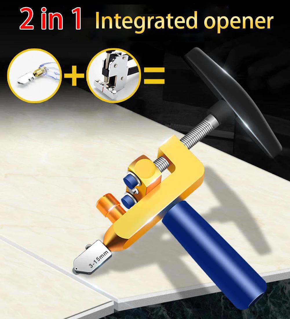 Tile Glass Cutter Glass Opening Glass Cutting Tool Manual Holders  Professional Multifunctional Breakers for Cutting - upgraded type upgraded  2 in 1