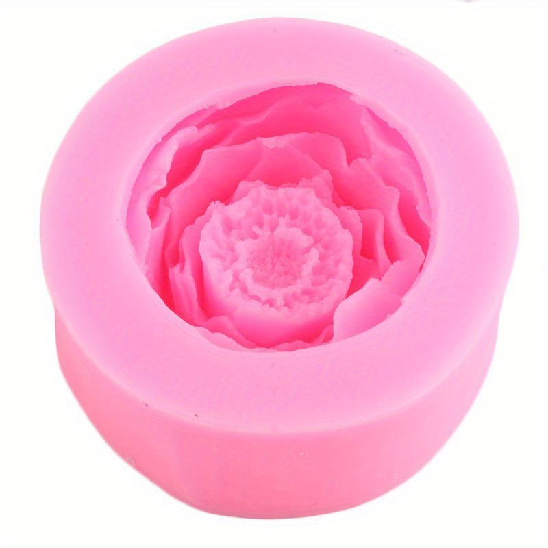 Round Peony Silicone Soap Mold Handmade Soap Lotion Bar - Temu