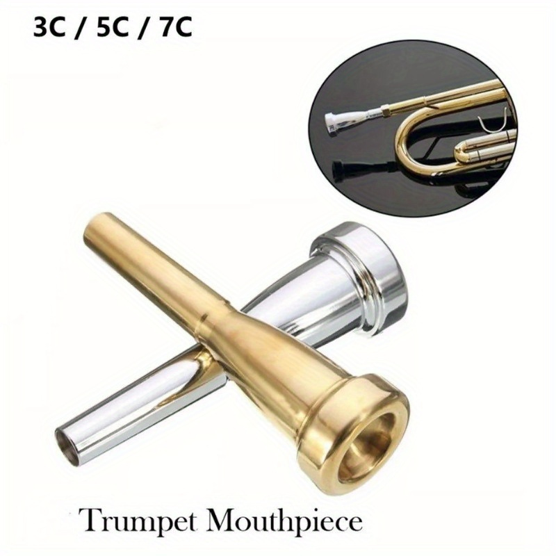 3pcs Trumpet Mounthpiece Set(3c 5c 7c) Gold Plated For Beginner Musical Trumpet  Accessories Or Fing