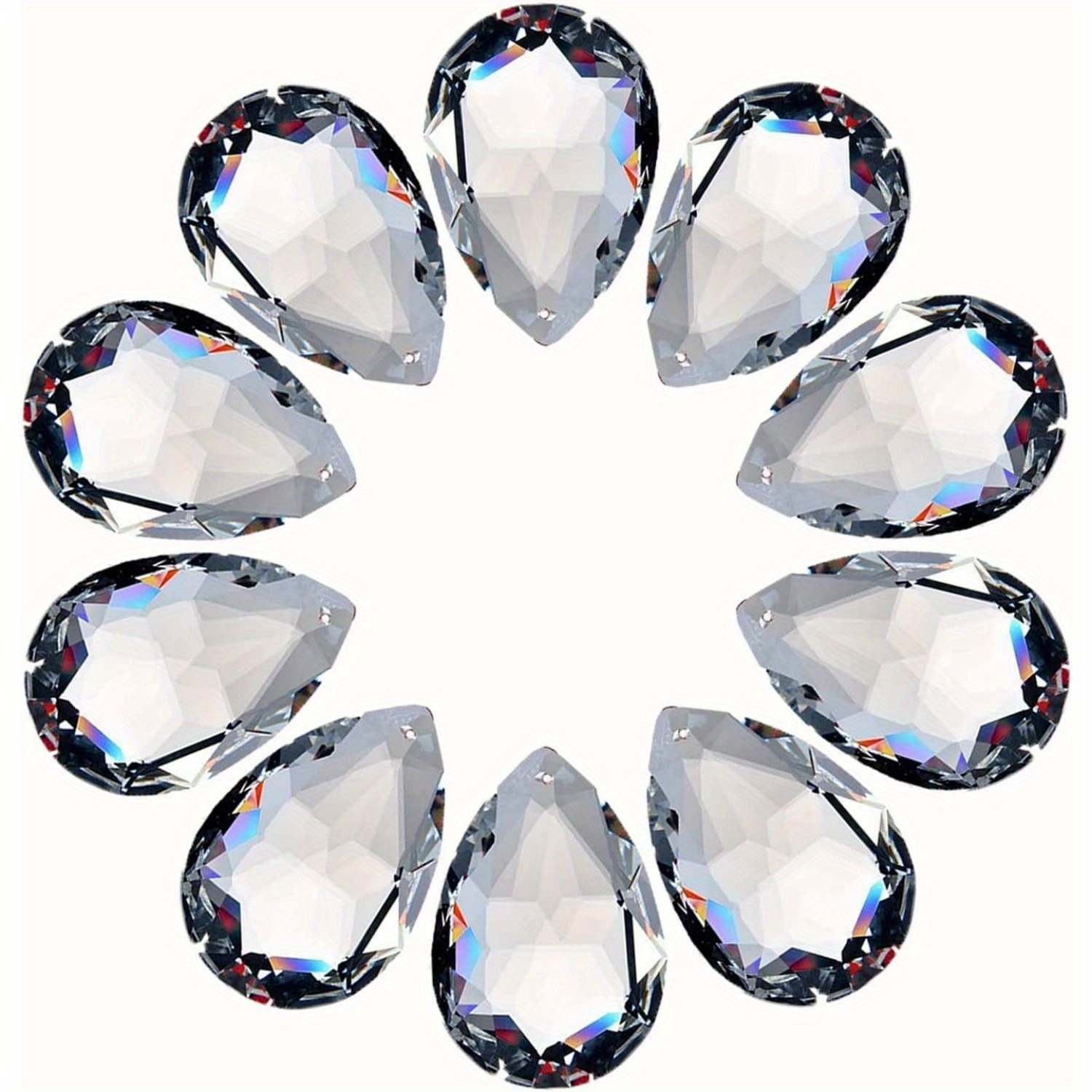 Image of 10pcs Crystal Pendants 1.5"/38mm Crystal Suncatcher - Crystal, Hanging Crystals Prisms For Windows, Fengshui, Hanging Ornament For Decoration, Chandelier Crystals Replacement