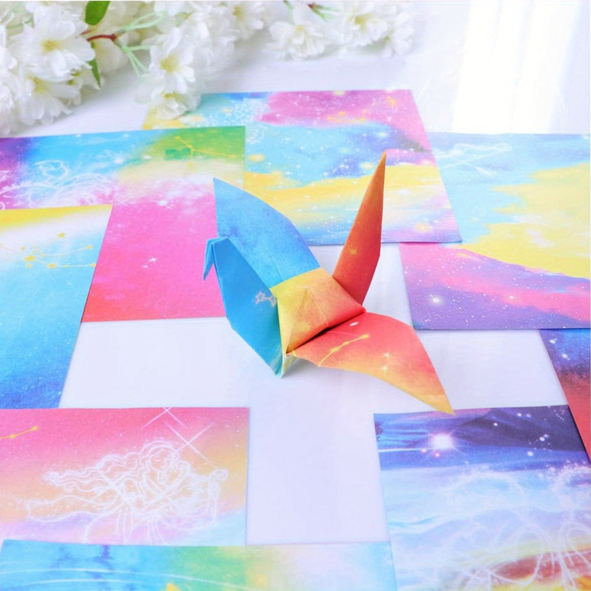 50pcs Origami Paper 6x6 Inch, Double Sided Starry Space Pattern Craft  Folding Paper For DIY Hand Crafts Arts Creativity School Lessons