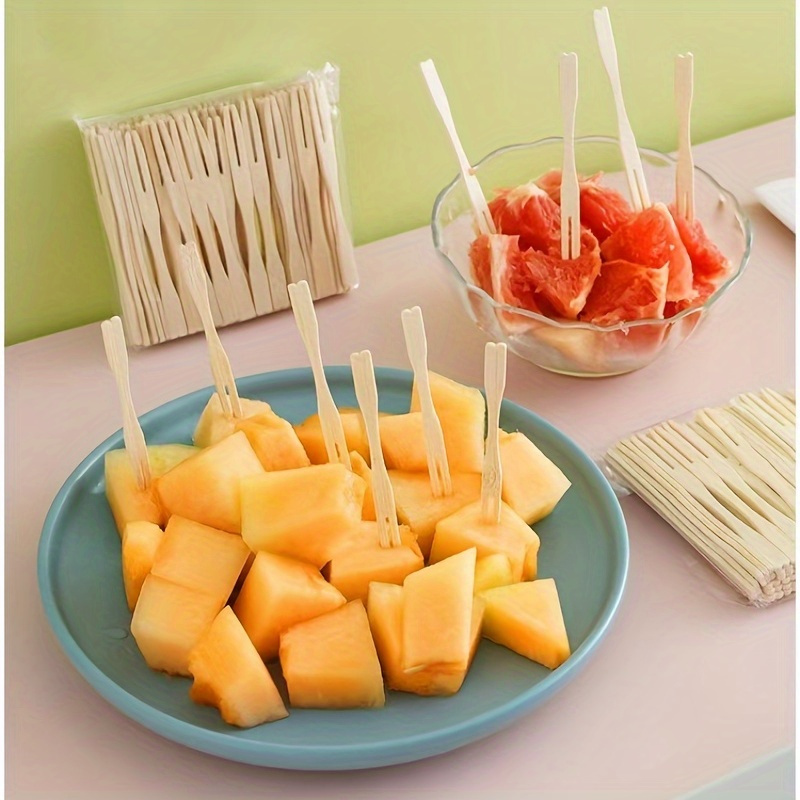 10Pcs)Bâtonnets décoratifs de fourchette à fruits réutilisables