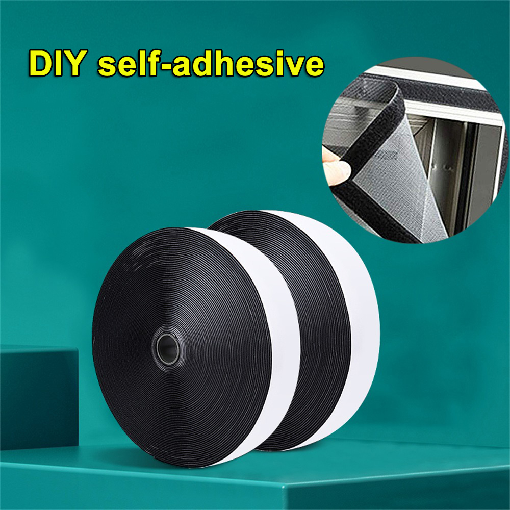 5M Velcro 10 / 20mm color self-adhesive fixing tape, reusable strong hook,  cable ring, DIY self