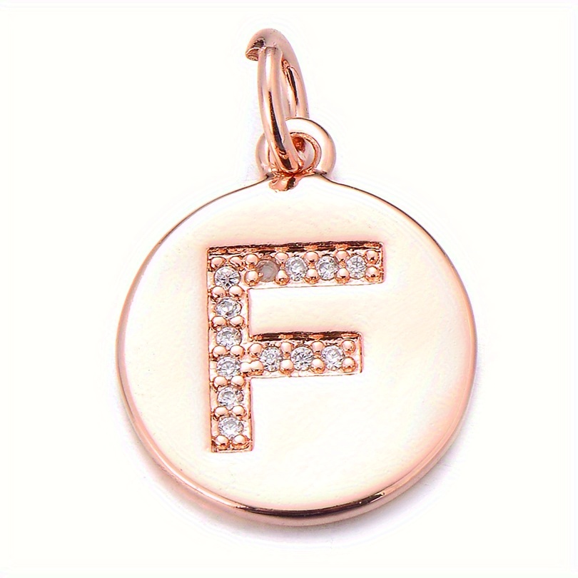 Rose Gold Letter R Charms Dangle, Initial R Alphabet Beads fits