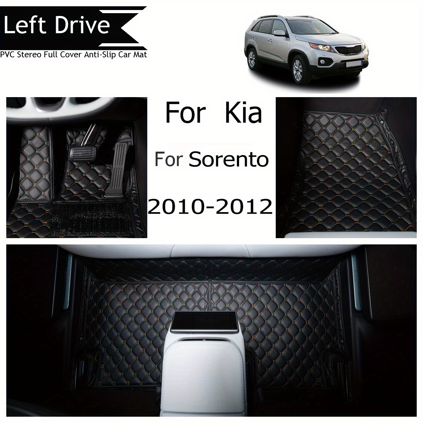 

Tegart [lhd]for Kia For Sorento 2010-2012 3 Layer Pvc Stereo Full Cover Anti-slip Car Mat