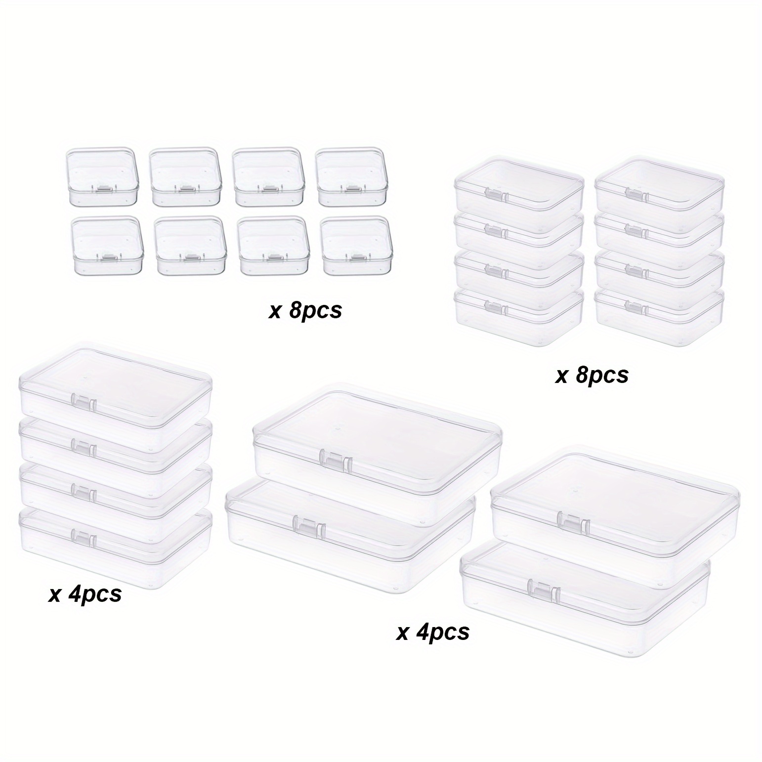 Mixed Size Transparent Storage Box Rectangular Empty Mini - Temu