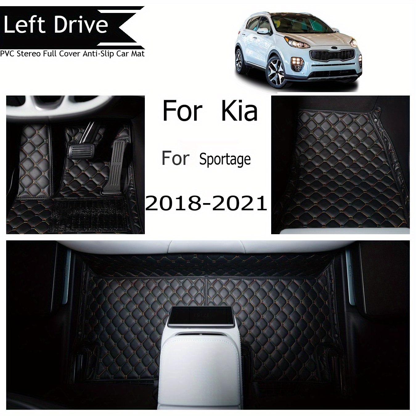 Octomo Tapis de coffre pour Kia Sportage X Pro SX Prestige 2023 -  Compatible avec caisson de basses uniquement, doublure de coffre arrière  pour Kia Sportage 2023 - TPE noir : : Auto