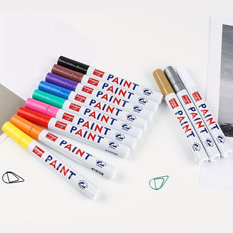 Uni Posca-rotulador de pintura acrílica permanente, marcador de pintura de  etiqueta blanca y negra, resistente al agua, papelería artística de  Graffiti, Japón - AliExpress