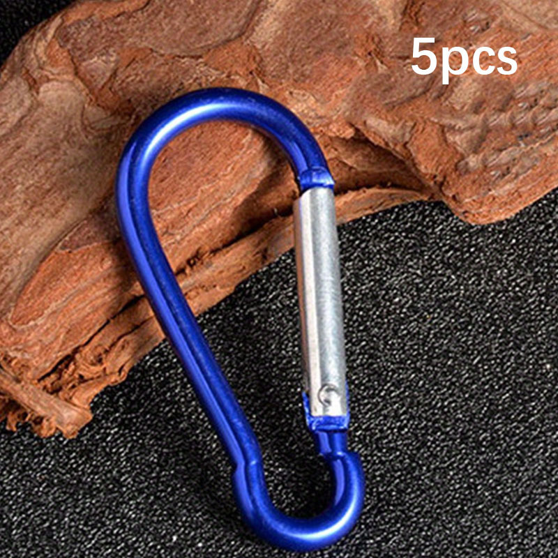 5Pcs Aluminum Snap Hook Carabiner D-Ring Key Chain Clip Gourd Shape Key Ring