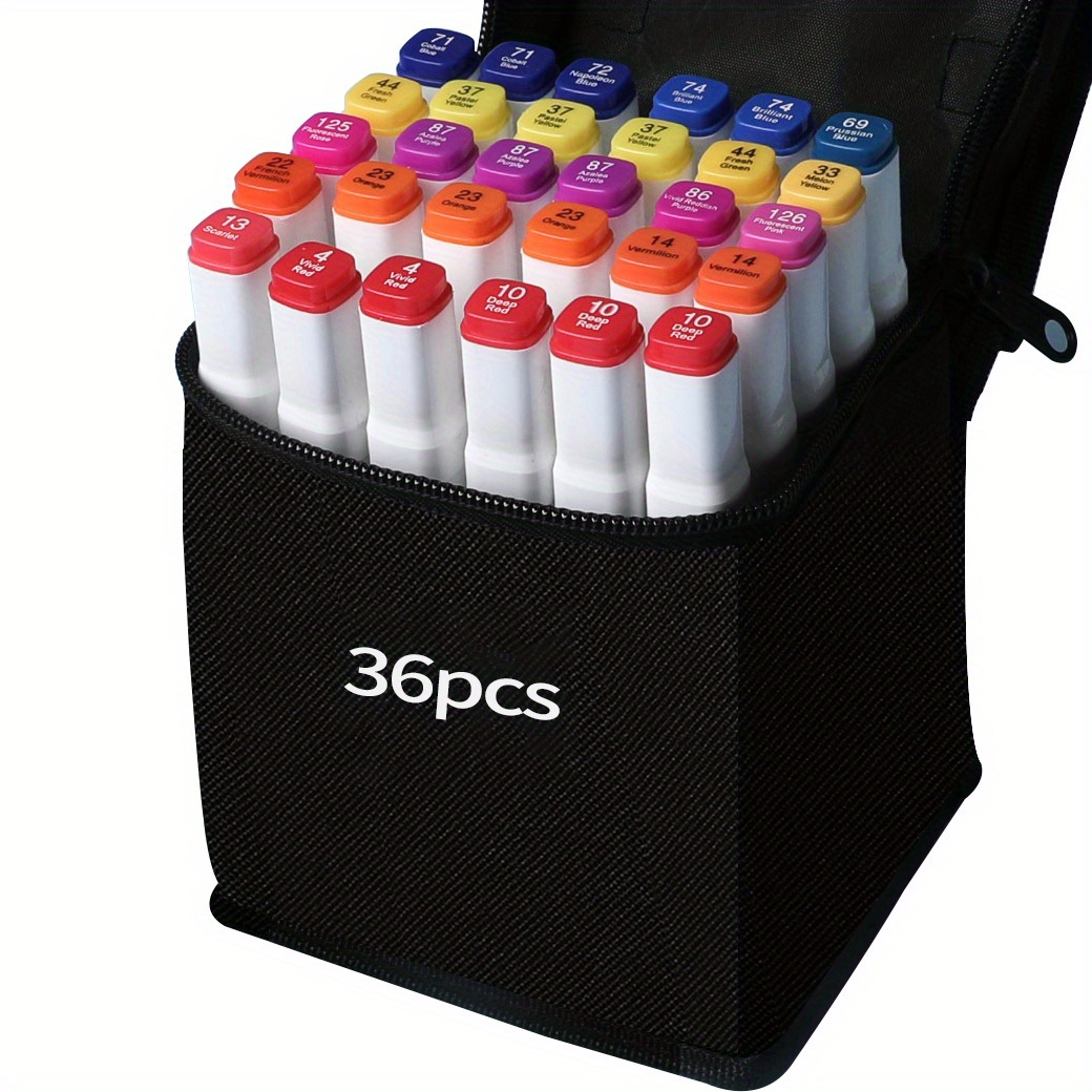 Dual Tip Artist Alcohol Markers Set With Carrying Case, Perfect