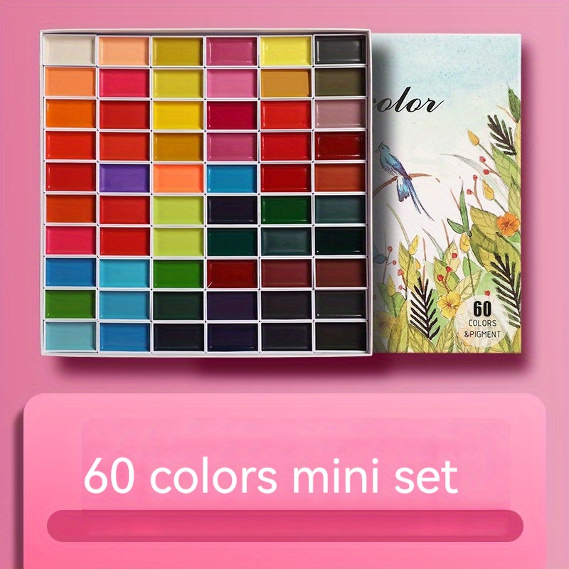 60 Colors Watercolor Paint Set Portable Watercolor Set Solid - Temu Ireland