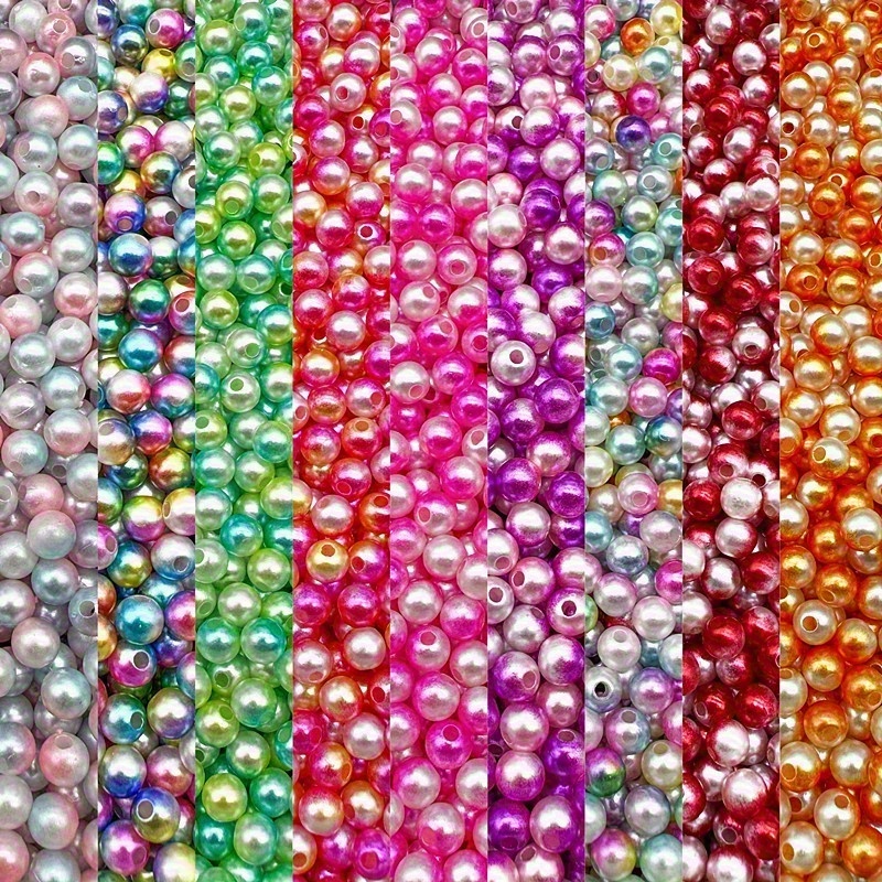 Perles en plastique avec effet AB, 6 x 6 mm, Cube