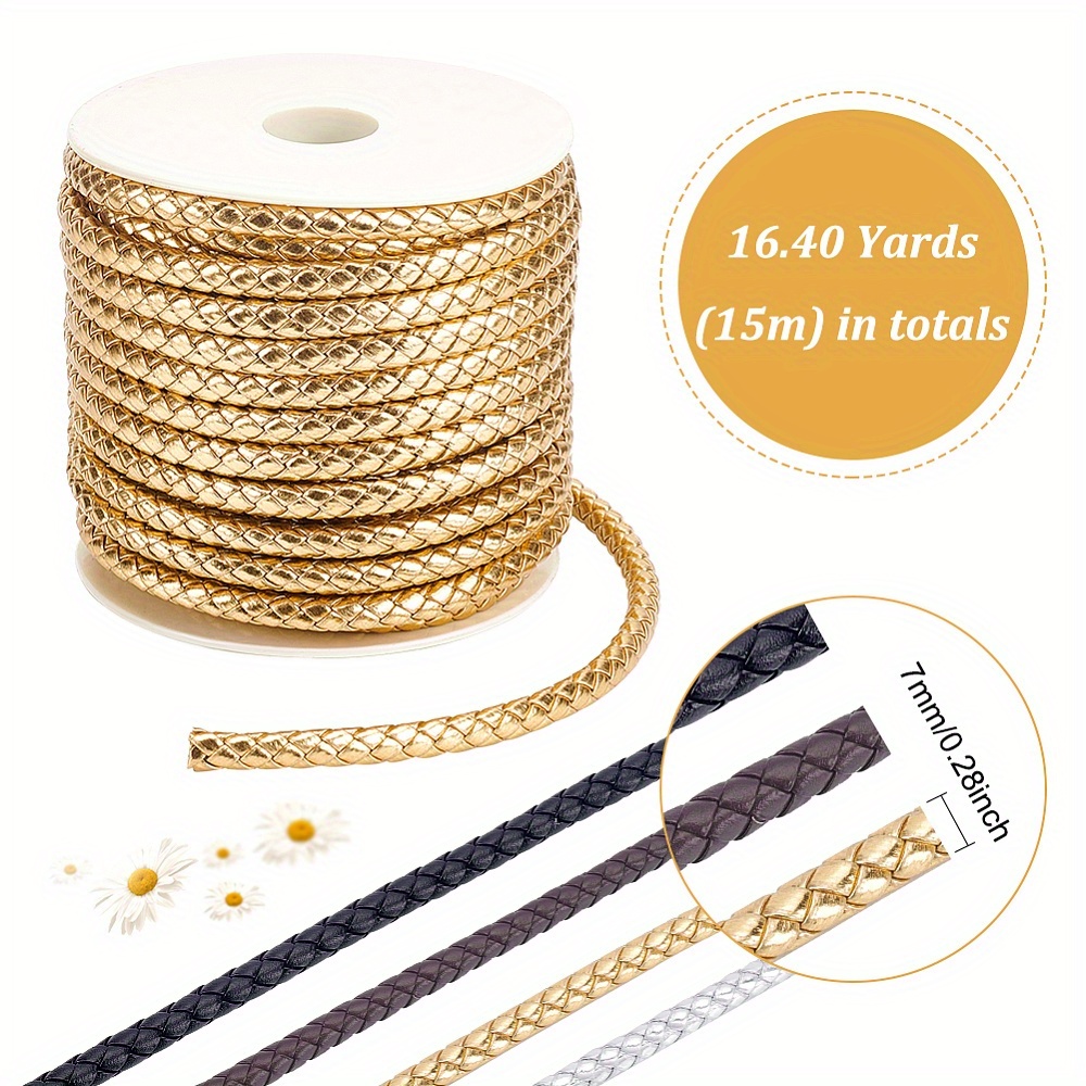 10m Round Leather Cord, Leather Cord, Leather Strap for Craft Jewelry  Making - 6mm Diameter