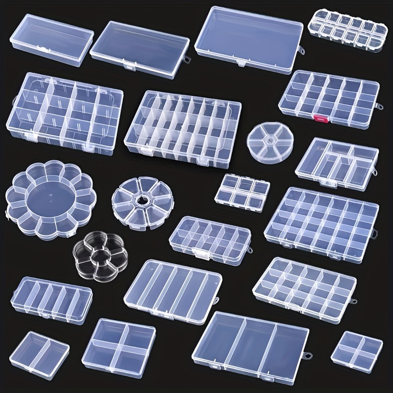 Cajas Almacenaje Plastico 4 Piezas, Opret Ajustable Cajas Organizadoras  Pequeña 15 Compartimentos, Caja Separadores Plastico