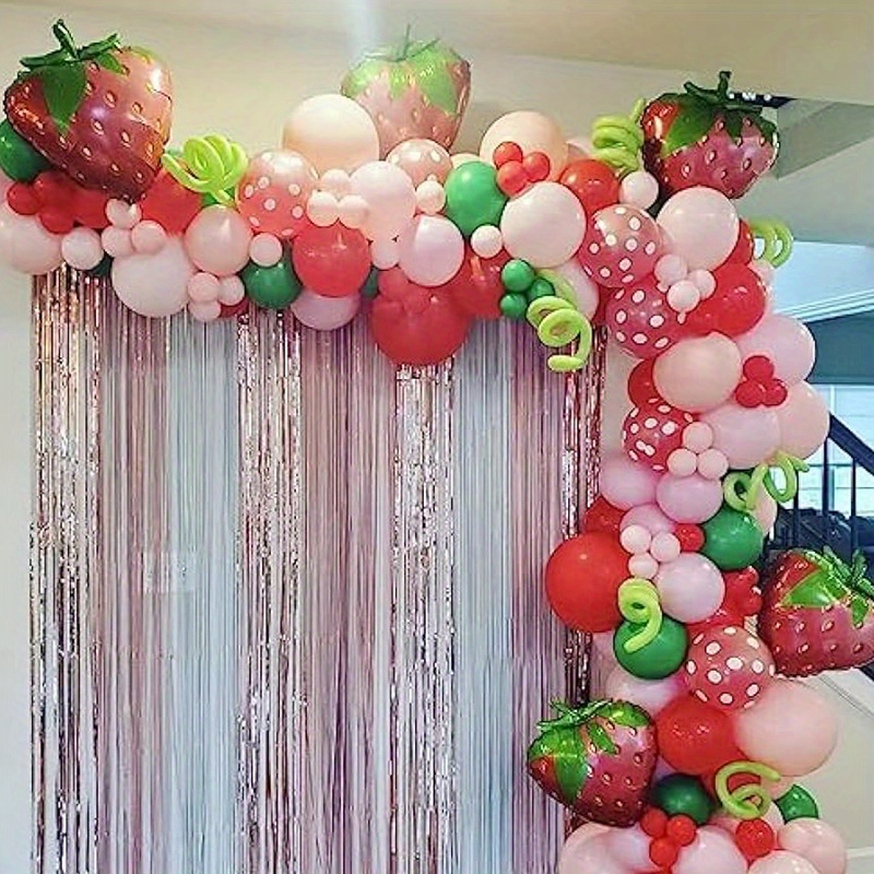 Strawberry Party Decoration Balloon Garland Arch Kit - Temu Japan