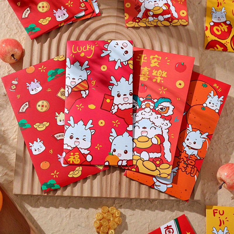 Chinese New Year Red Envelopes Lucky Money Bags 2024 Lunar - Temu