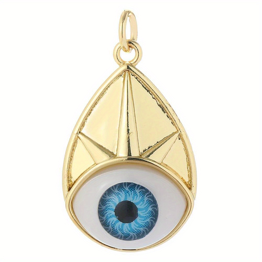 1pc Blue Evil Eye Pendant Copper Chain Necklace For Women, Fashionable  Design