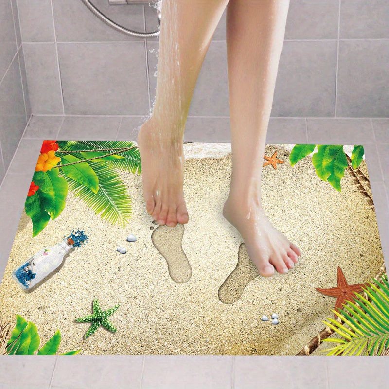 Bath Treads Stickers Beach Pattern Square 3d Adhesive Anti Slip