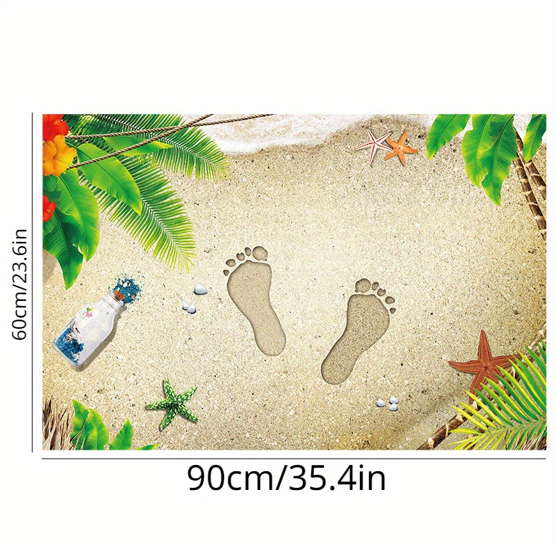 Bath Treads Stickers Beach Pattern Square 3d Adhesive Anti Slip