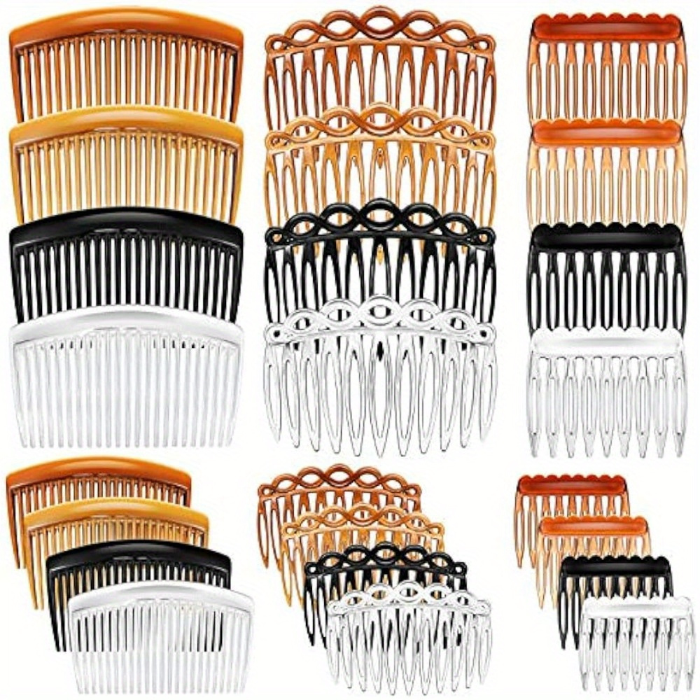 

24pcs/set French Hair Side Comb Plastic Twist Comb Hair Clip Elegant Hair Accessories For Women