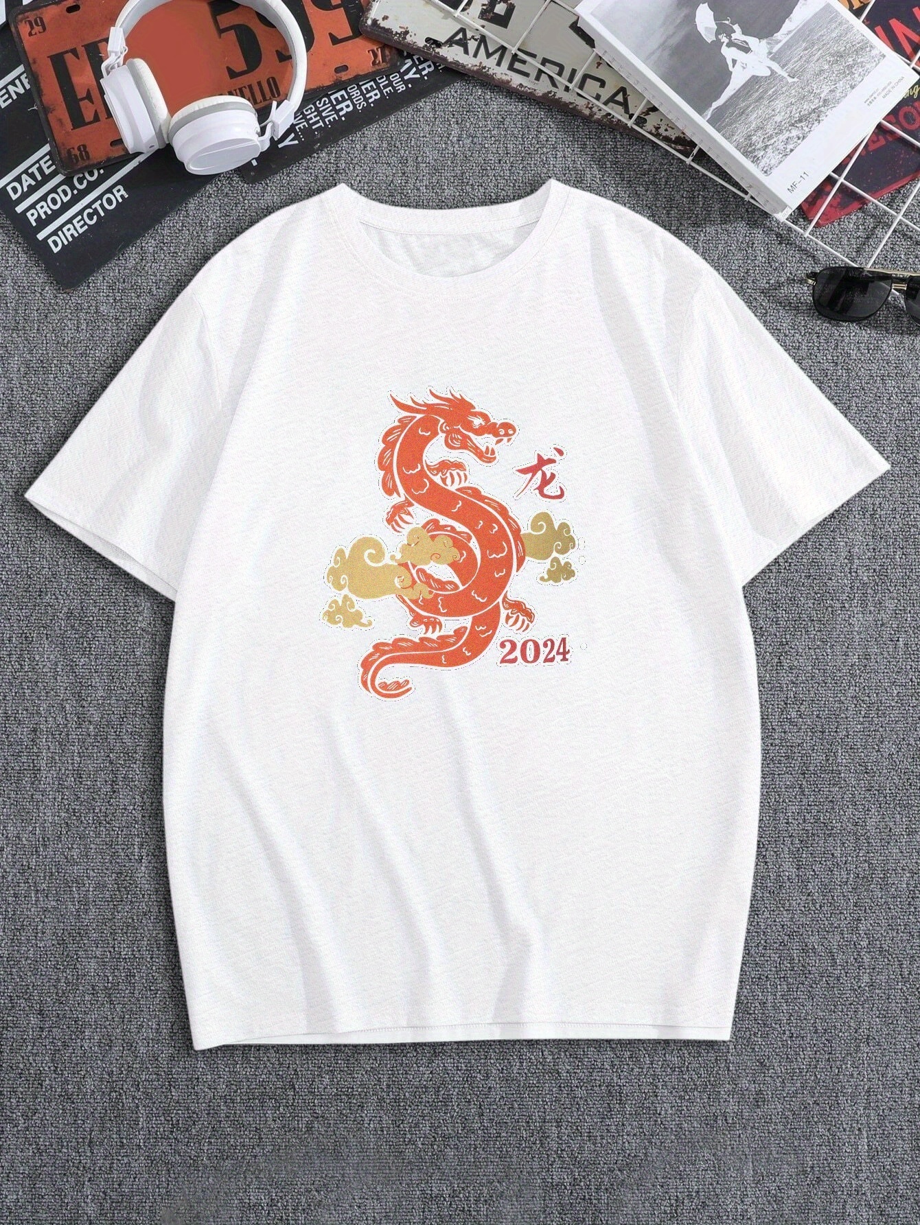 Plus Size Men's Dragon 2024 Happy New Year Graphic [print - Temu Canada