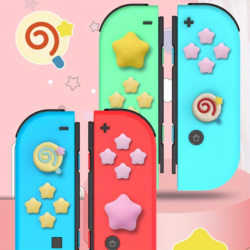 

Kirby Return To Dream Abxy Key Sticker Diy Button Joystick Thumb Stick Grip Cover For Switch & Switch Oled/ Lite Controller Skin Case