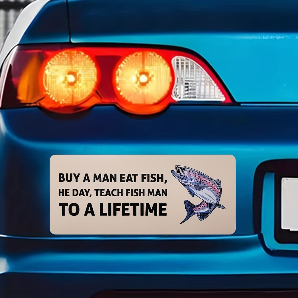 Buy A Man Eat Fish Day Car Sticker Decorative Window Sticker