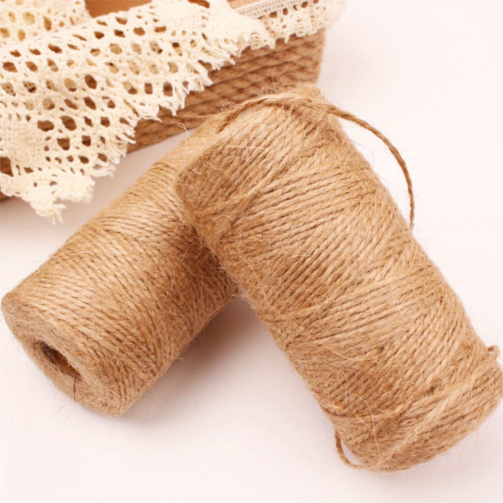 328Ft Natural Jute Twine 2MM String For Crafts Gardening Plant