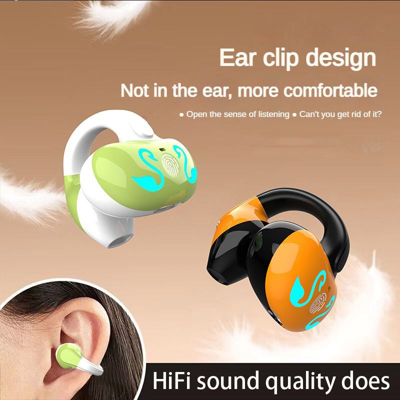Auriculares con clip para la oreja Bluetooth 5.3 con clip de oreja abierta  Auriculares abiertos Auriculares inalámbricos Bluetooth de conducción ósea
