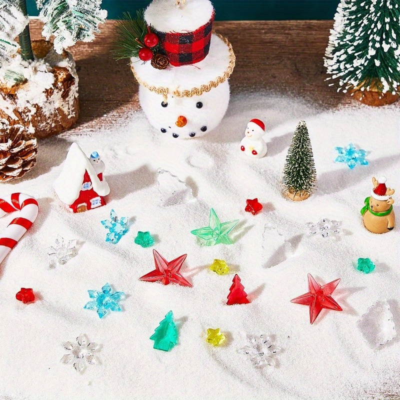 1 Pack/110pcs Christmas Vase Filler, Pearl Christmas Snowman Snowflake  Candy Crutch Filler Vase Decor, Christmas Vase Filler Floating Hole-free  Pearl