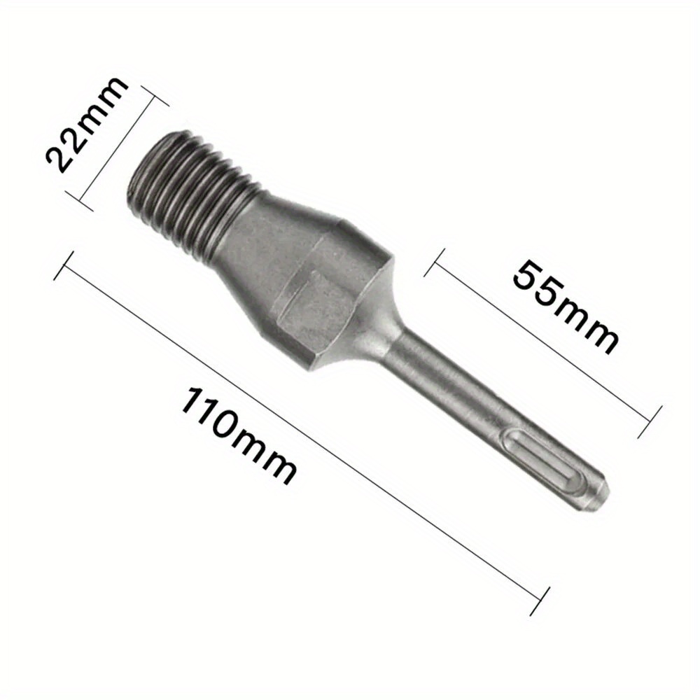 1pc Chrome-vanadium Steel Adapter For Electric - M22 Diamond Core Drill Bit Compatible With Sds Plus Square, Ideal For Concrete