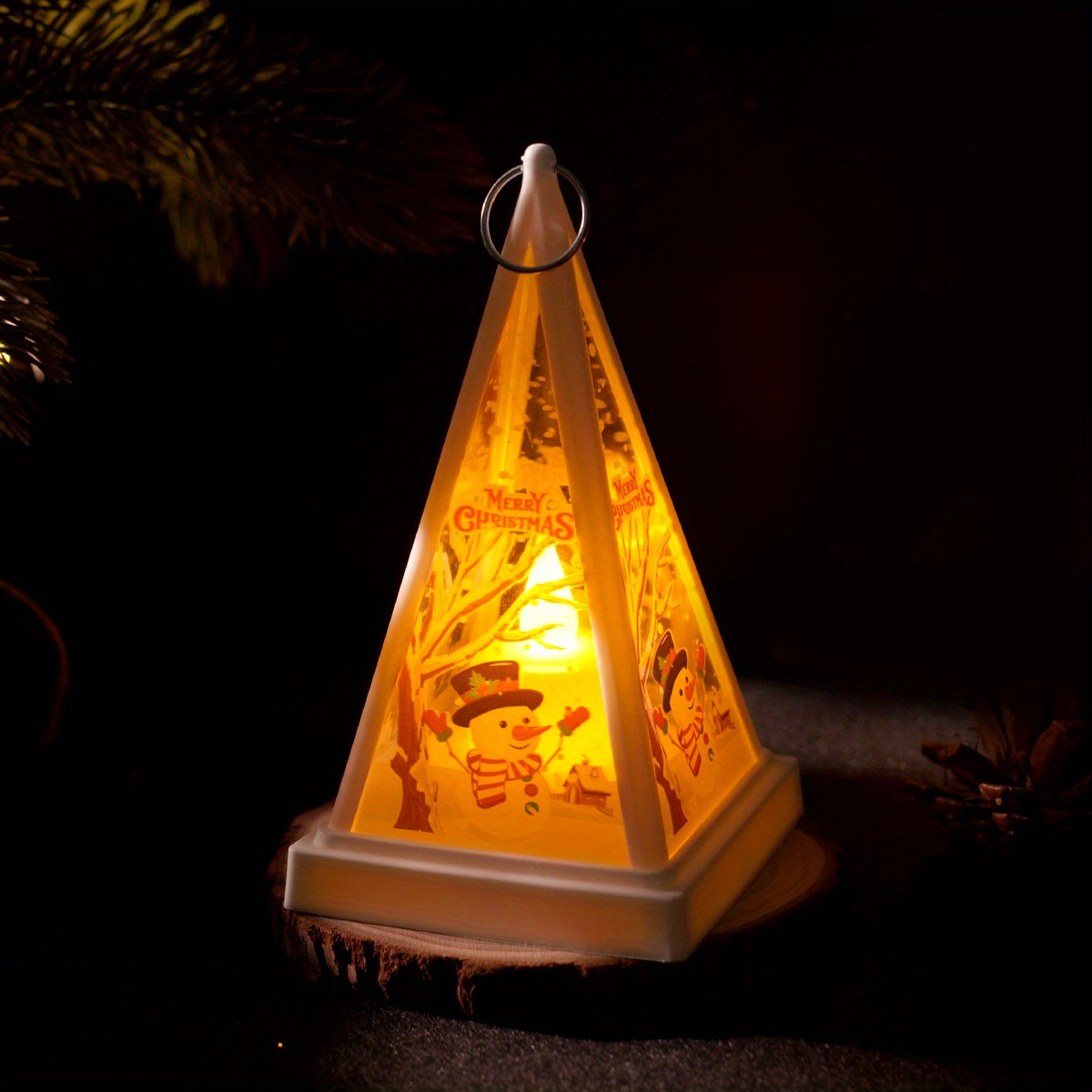Led Pyramid Small Lantern, Hanging Night Light, Decorative