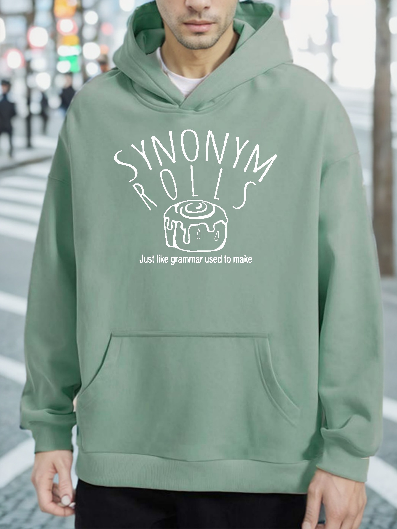 SYNONYME Imprimer Kangaroo Pocket Hoodie Sweat capuche Temu