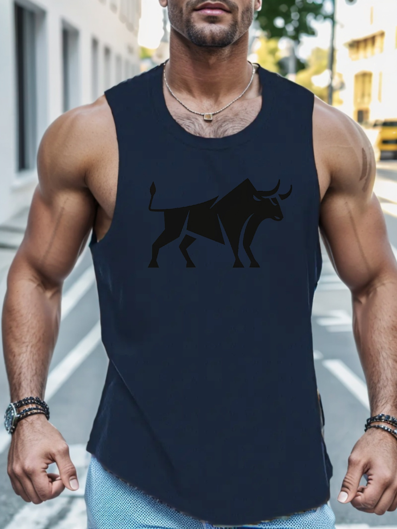 Camisetas para hombre/Bull Fitness Gym camisas