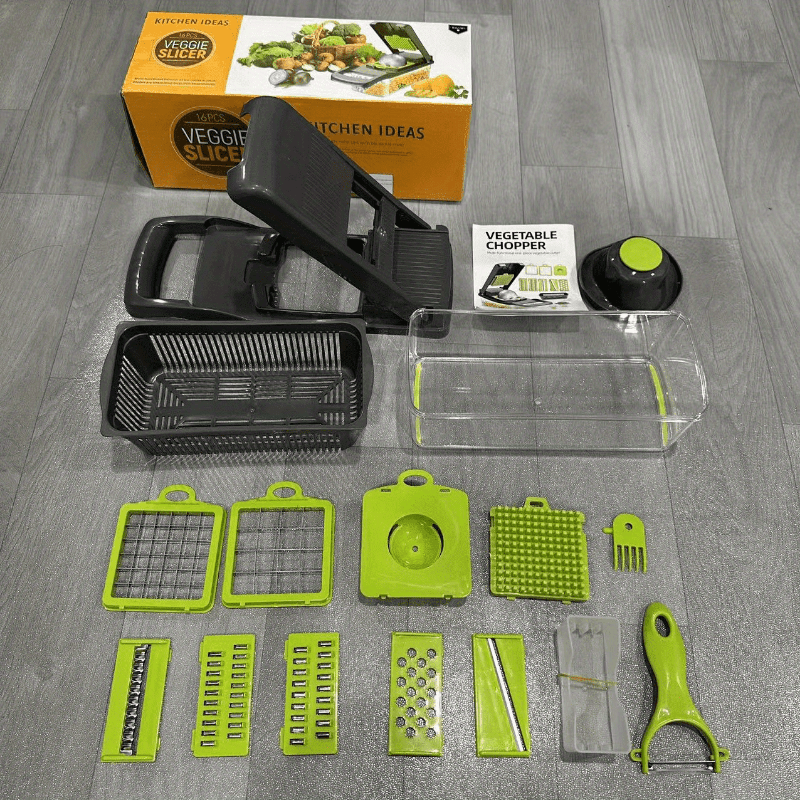 16pcs Vegetable Chopper Set: Multifunctional Slicer & Grater