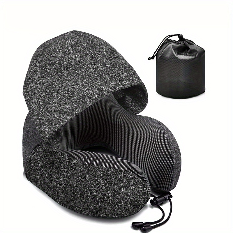 Memory Foam Neck Pillow With Hoodie